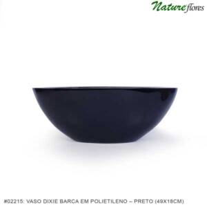 Vaso Dixie Barca em Polietileno – Preto (49x18cm)