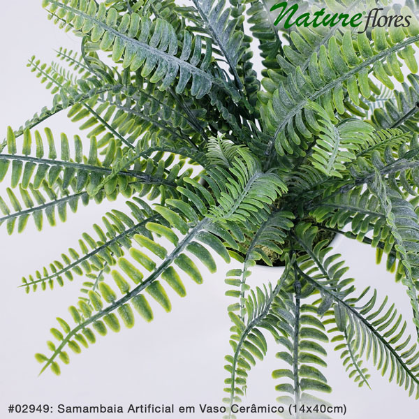 Samambaia Artificial em Vaso Cerâmico (14x40cm) - Imagem 2