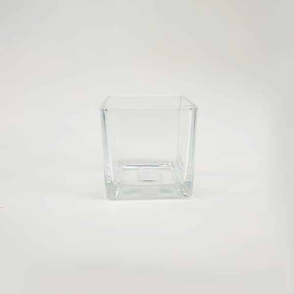 Vaso Vidro Transparente Quadrado 10x10cm - Imagem 3