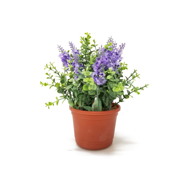 Arranjo Floral Lavanda Lilás Artificial (22cm) em vaso
