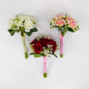 Rosa Buquê Floral Noiva com Mosquitinho Artificial (28cm)