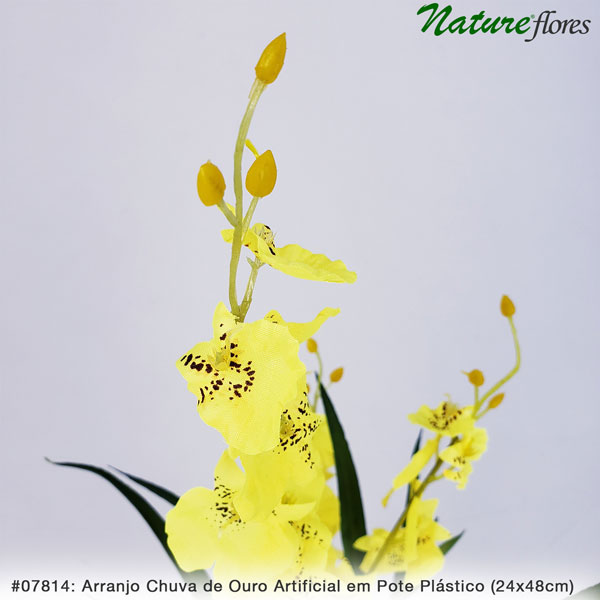 Arranjo Chuva de Ouro Artificial em Pote Plástico (24x48cm) - Imagem 3