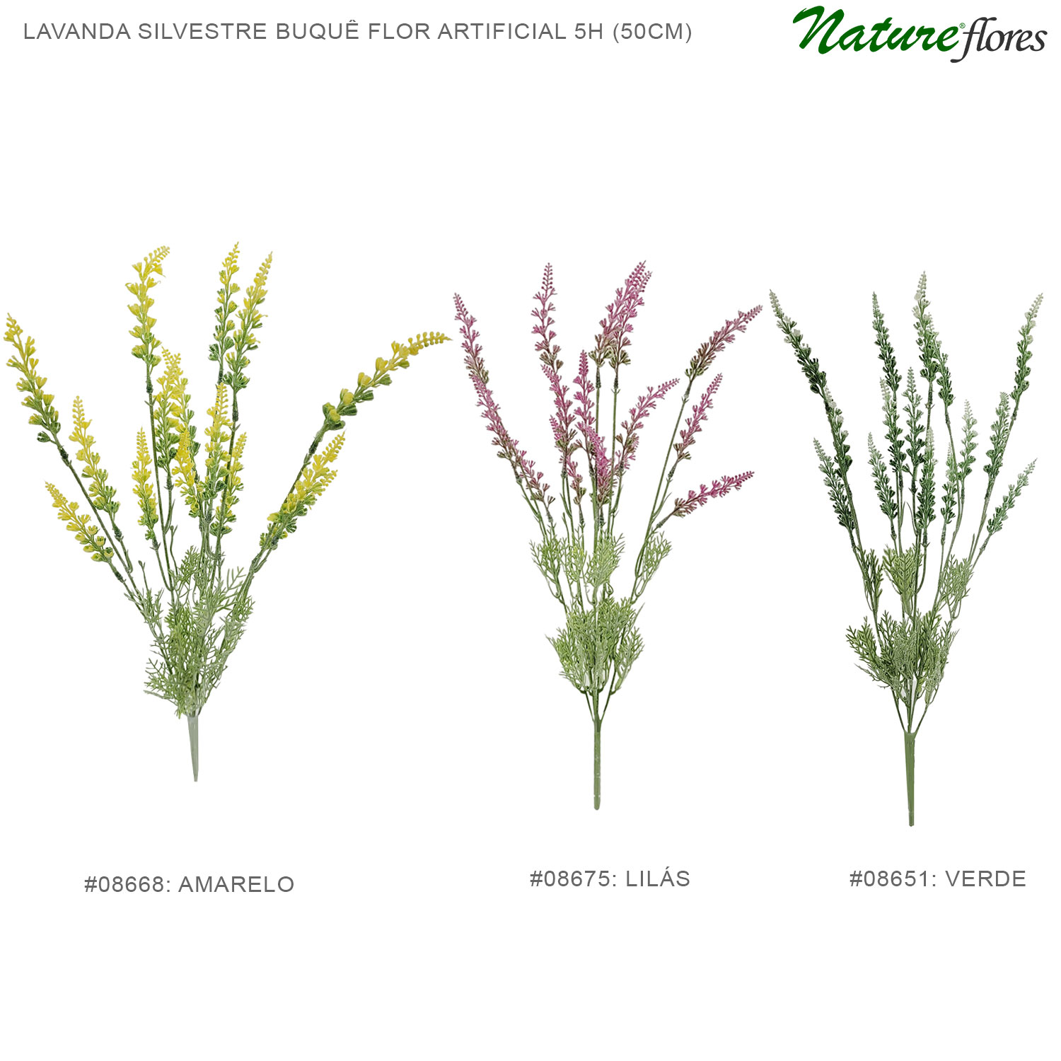 Lavanda Silvestre Buquê Flor Artificial 5H (50cm)