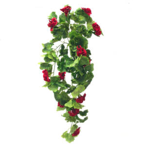 Gerânio Vermelho Pendente Folhagem Artificial 9H (80cm)