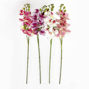 Orquídea Borboleta 3D 8FL Flor Artificial (80cm)