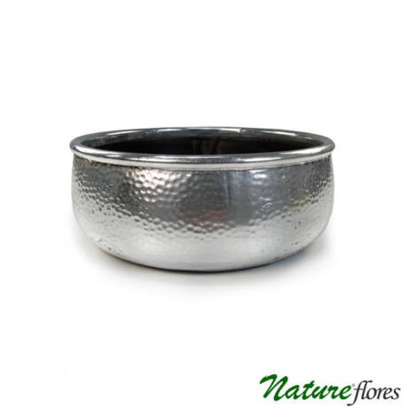 Vaso de Cerâmica Grés Prata (25x9,5cm)