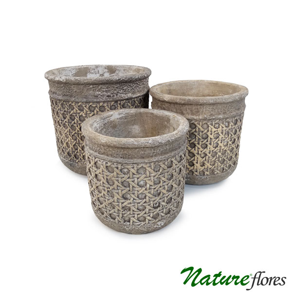 Coleção Rattan Vaso de Cimento (10-14cm)