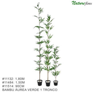 Bambu Áurea Verde 1-haste Árvore Semi-Artificial