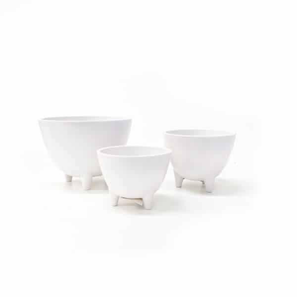 Vaso Poli Branco com Pezinho - Imagem 3