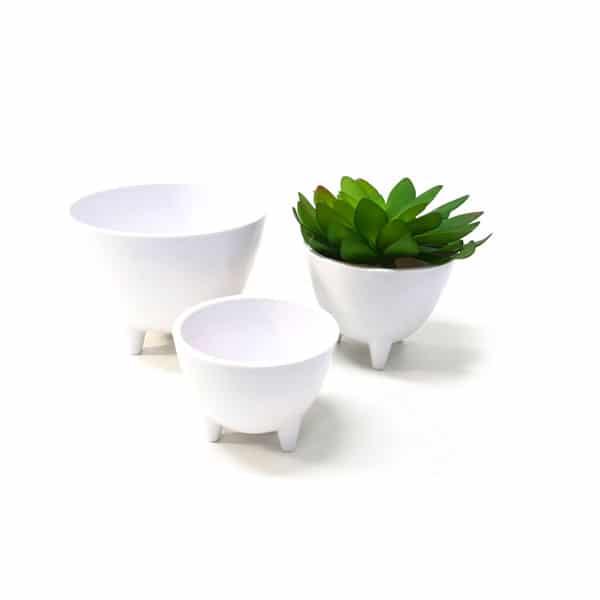 Vaso Poli Branco com Pezinho - Imagem 2