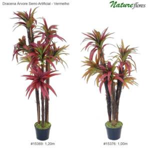 Dracena Árvore Semi-Artificial - Vermelho