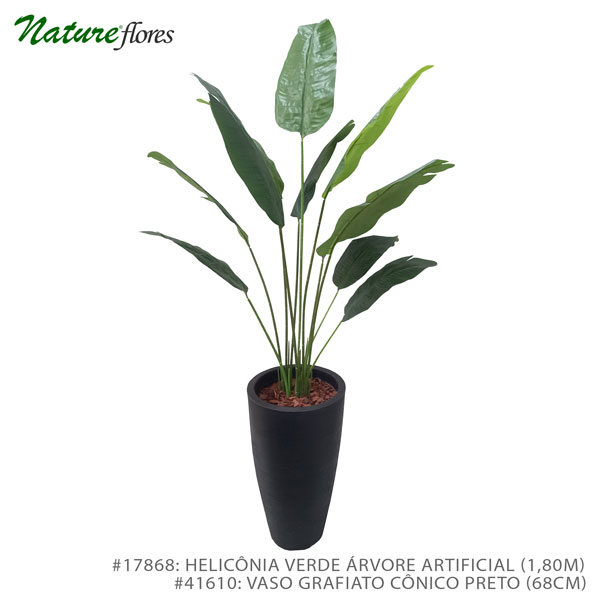 Vaso Grafiato Cônico Preto (51-68cm) - Imagem 2