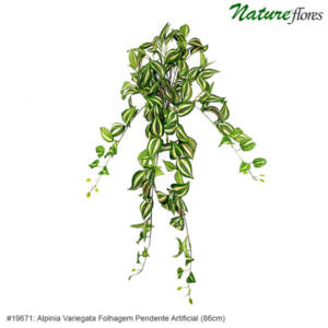Alpinia Variegata Folhagem Pendente Artificial (86cm)