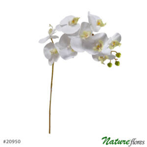 Orquídea Branca Galho Artificial 9 Flores (96cm)