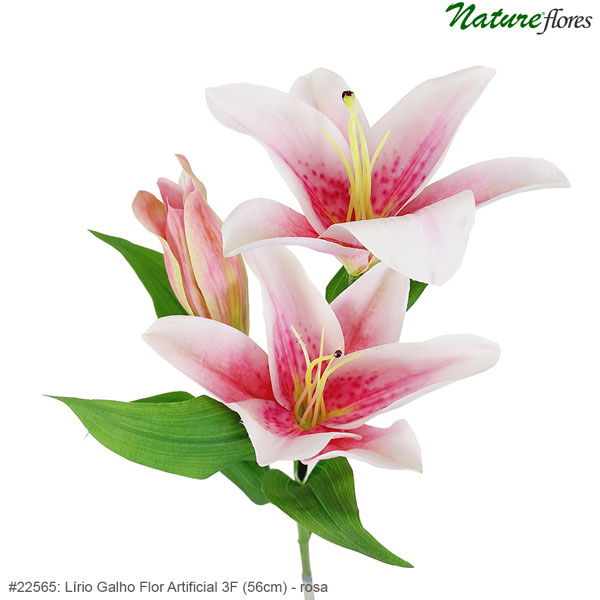 Lírio Galho Flor Artificial 3F (56cm) - Imagem 2