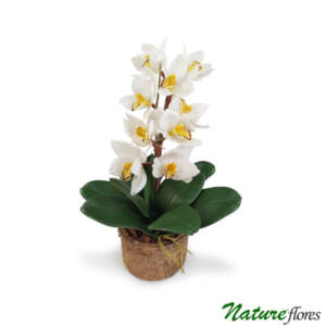 Arranjo de Orquídea Cymbidium Artificial em Vaso (54cm)
