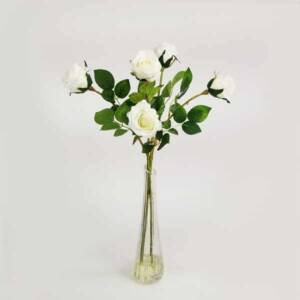 Vaso de Vidro Solitário com Rosas - Água Artificial