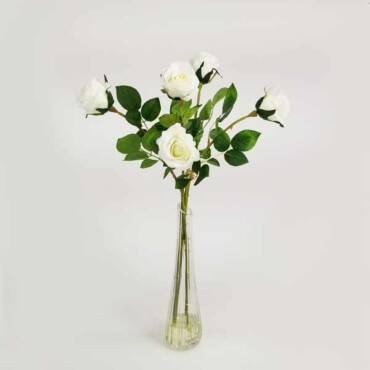 Vaso de Vidro Solitário com Rosas - Água Artificial