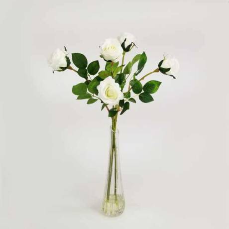 Vaso de Vidro Solitário com Rosas - Água Artificial