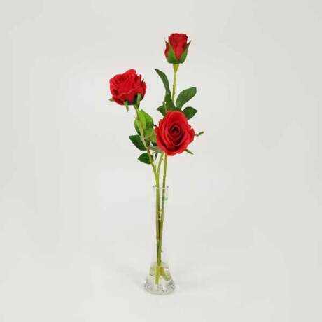 Vaso de Vidro Solitário com 3 Rosas - Água Artificia