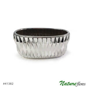 Vaso Cerâmica Silver Jardineira (25x12,5x14cm)