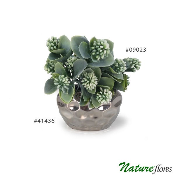 Vaso Cerâmica Silver Oval - Imagem 2