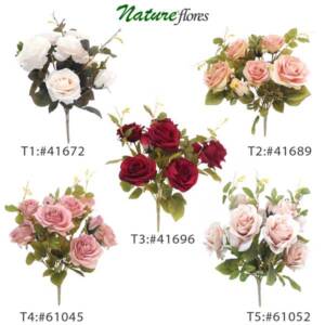 Rosa Artificial Buquê Diana 10H (50cm)