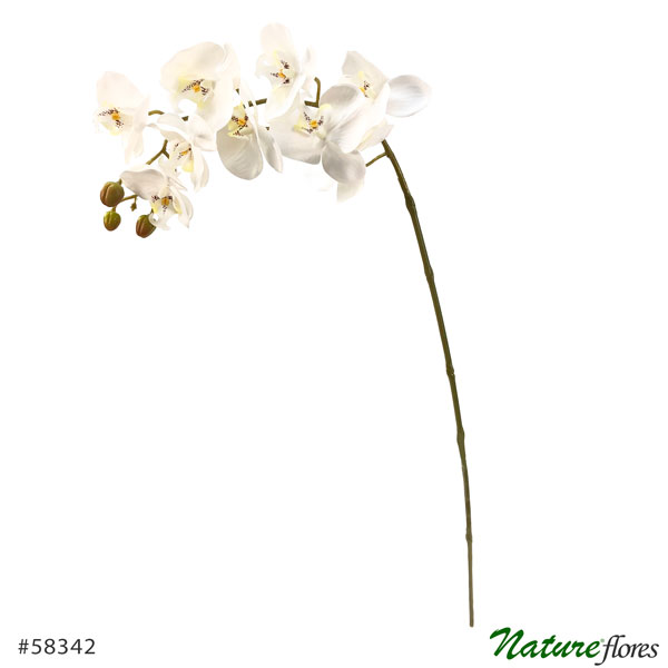 Phalaenopsis Branco Galho Floral Artificial 9F (1,10cm)