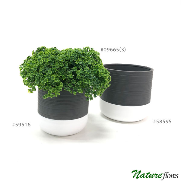 Vaso de Cerâmica Bicolor com Cinza (13-15cm) - Imagem 2