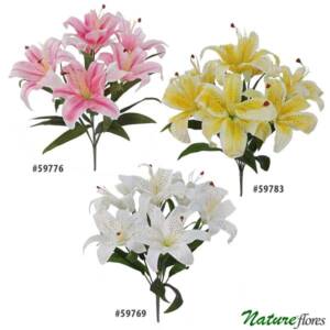 Lírio Buquê Floral Artificial 7F (60cm)