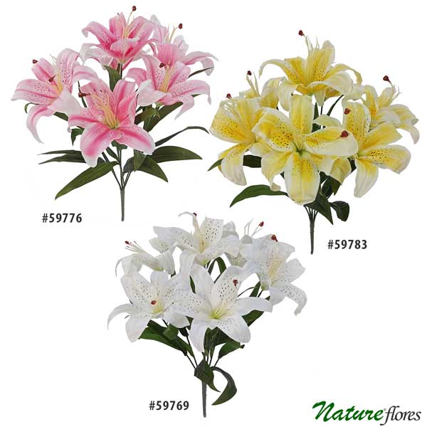 Lírio Buquê Floral Artificial 7F (60cm)