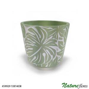Vaso Cimento Soria Verde (13x14cm)