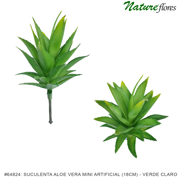 Suculenta Aloe Vera Mini Artificial (18cm) - Imagem 2