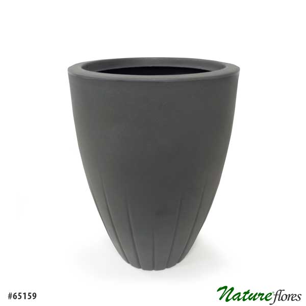 Vaso Cone Frisado Poli (37x50cm) - Chumbo