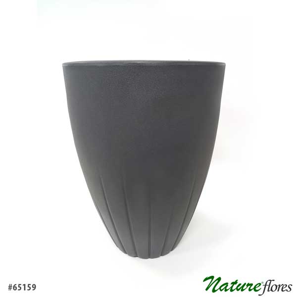 Vaso Cone Frisado Poli (37x50cm) - Chumbo - Imagem 2