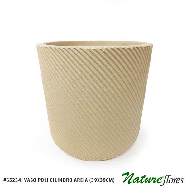 Vaso Poli Cilindro Areia - Imagem 2
