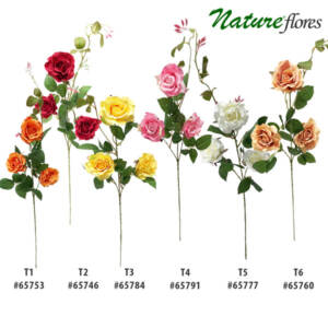 Galho de Rosa Flor Artificial 3F (85cm)
