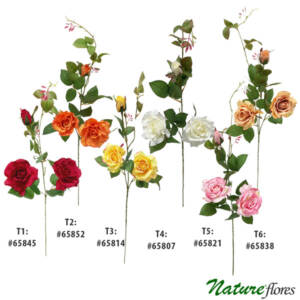 Galho de Rosa Flor Artificial 2F 1BT(85cm)