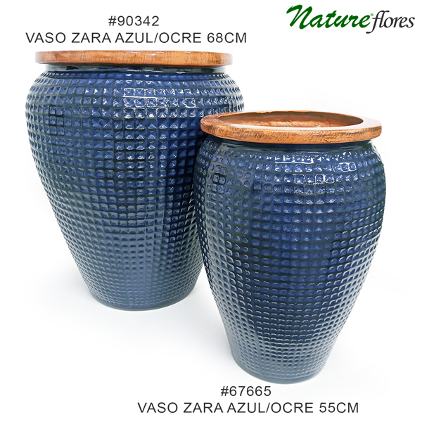 Vaso Fibra Zara - Azul/Ocre - Imagem 2