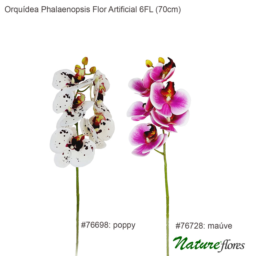 Orquídea Phalaenopsis Flor Artificial 6FL (70cm) - Imagem 2