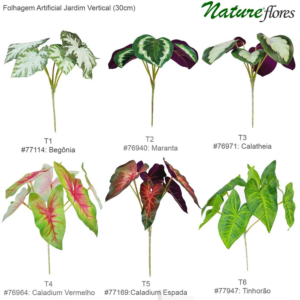 Folhagem Artificial Jardim Vertical Misto (30cm)