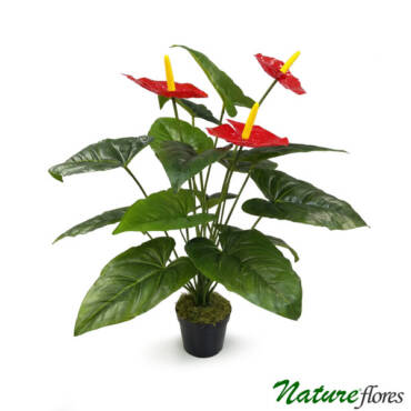 Antúrio Vermelho Planta Artificial (60cm)