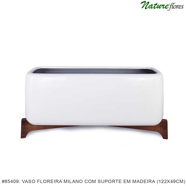 Vaso Milano com suporte em madeira - Imagem 2
