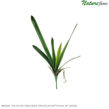 Folha de Orquídea Oncidium Artificial 6F (50cm)