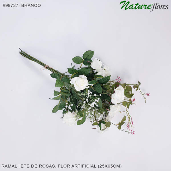 Ramalhete de Rosas e Mosquitinho Flor Artificial (25x65cm) - Imagem 3