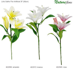 Lírio Galho Flor Artificial 3F (56cm)