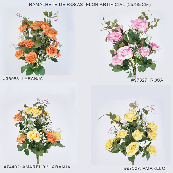 Ramalhete de Rosas e Mosquitinho Flor Artificial (25x65cm) - Imagem 2