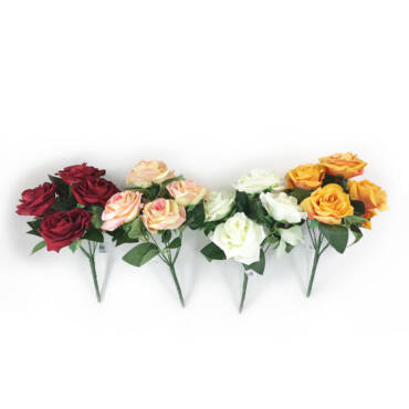 Rosa Aveludada Artificial 7FL (30cm)