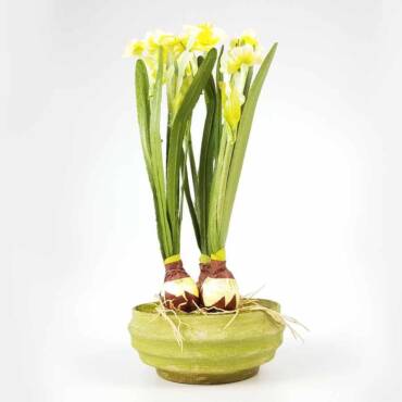 Vaso de Narciso Amarelo Artificial 3FL (34cm)