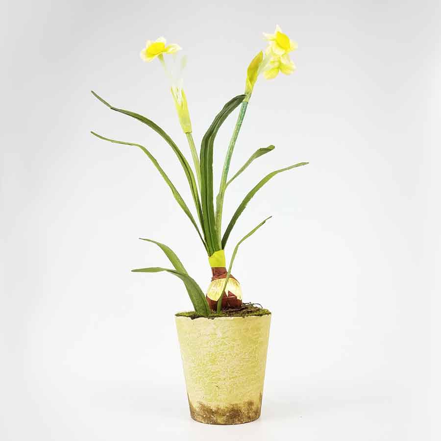 Vaso de Narciso Amarelo Arranjo Artificial